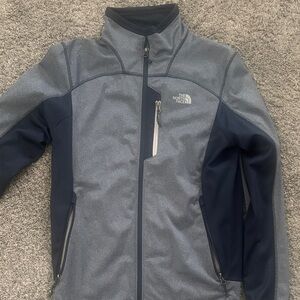 The North Face Gray Heather & Navy Softshell Jacket